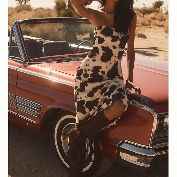 NWT By Anthropologie The Tilda Strapless Animal Print Slip Dress size Medium M - Picture 2 of 5